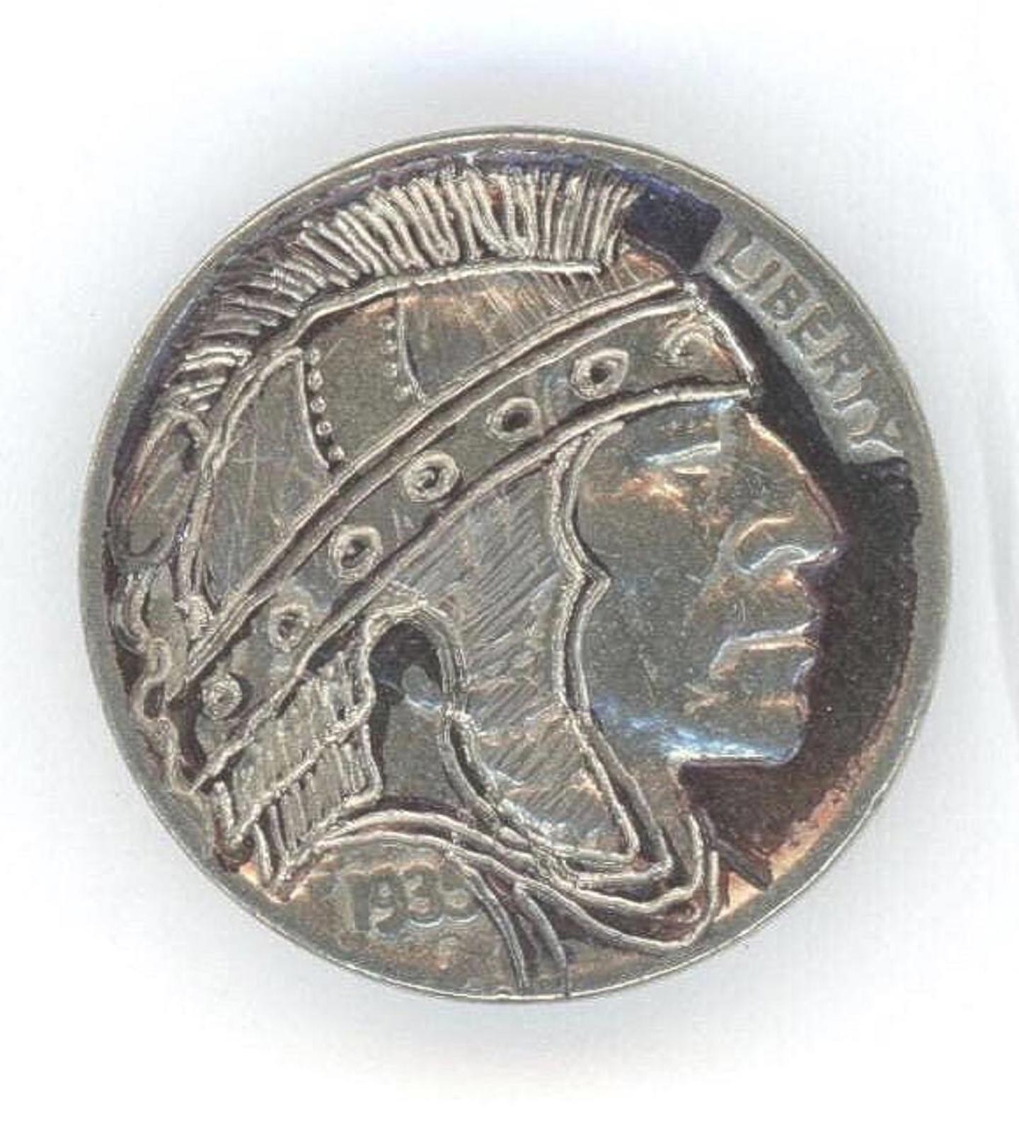 RARE - 1935 Hand Engraved - HOBO NICKEL Buffalo - Highly collectible