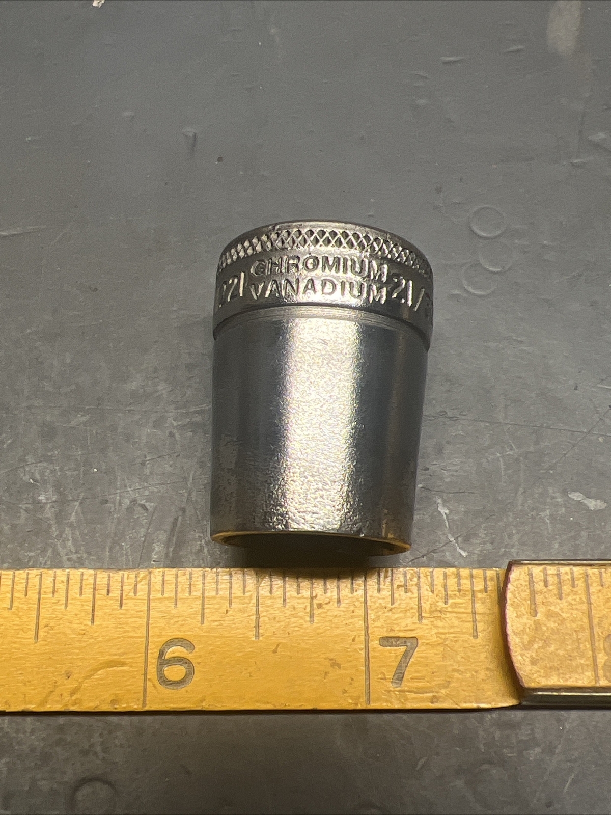 Vintage Chromium Vanadium 1221 21/32” 12 Point 1/2” Drive Socket! Nice Shape! Us