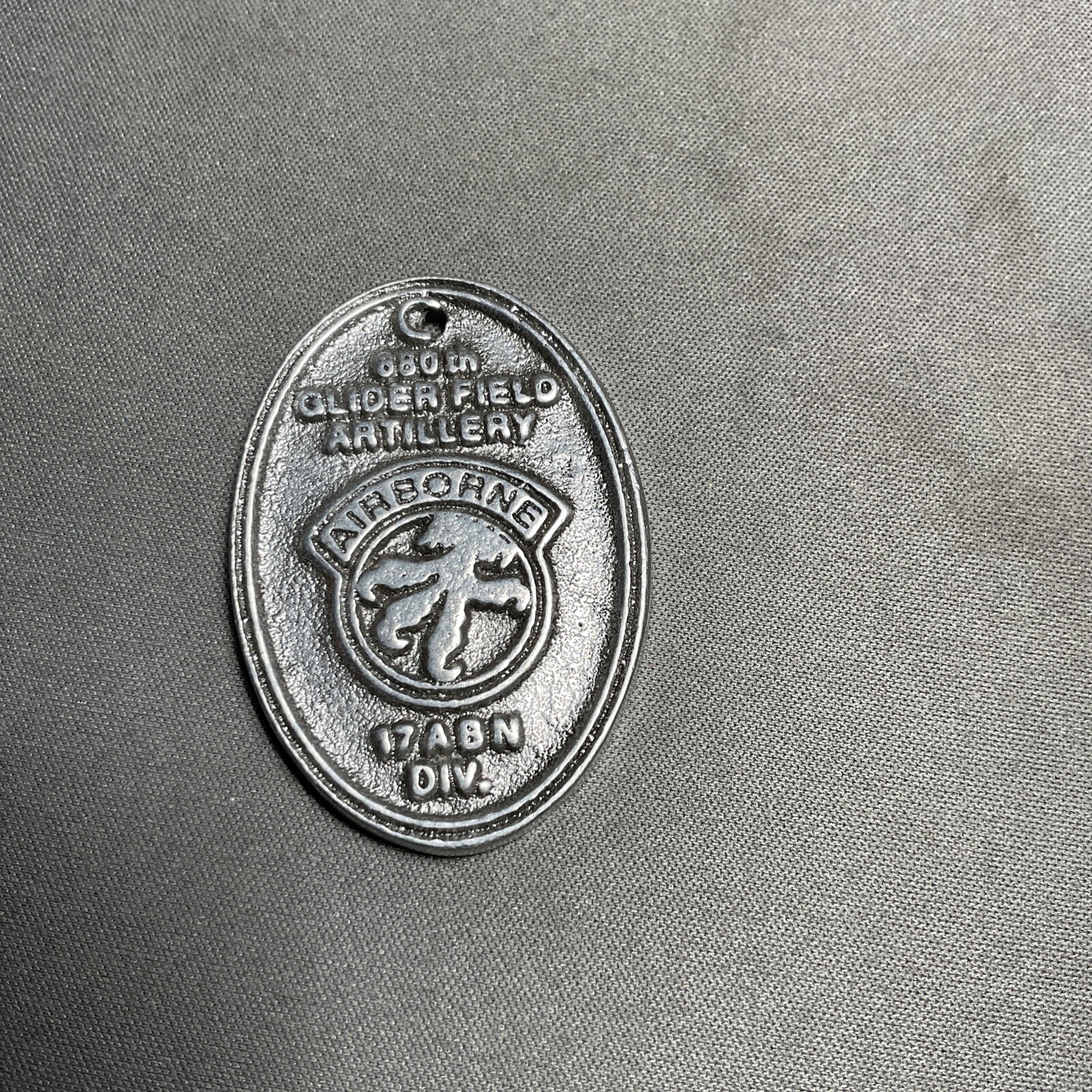 Vintage Pewter Pendant 680th Glider Field Artillery 17th Airborne