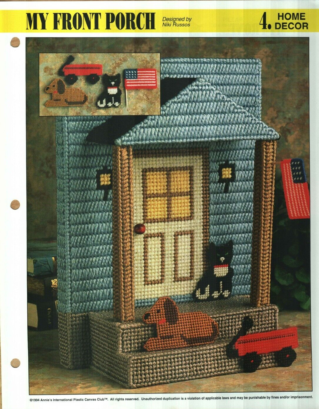 NEW MY FRONT PORCH HOME DECOR ANNIE'S PLASTIC CANVAS PATTERN INSTRUCTIONS
