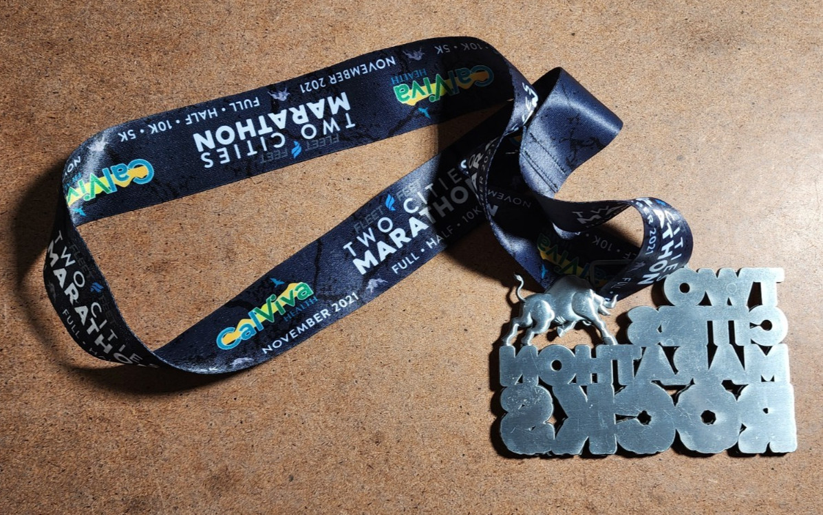 2021 Fresno Clovis Two Cities Marathon ROCKS Medal w/Ribbon - California