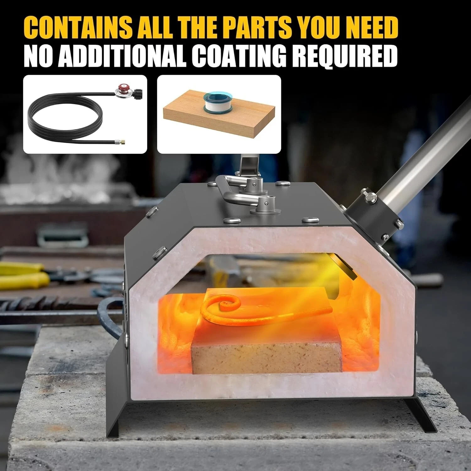 Blacksmith Forge Starter Kit Single Burner Stainless Steel with 30PSI Regulator