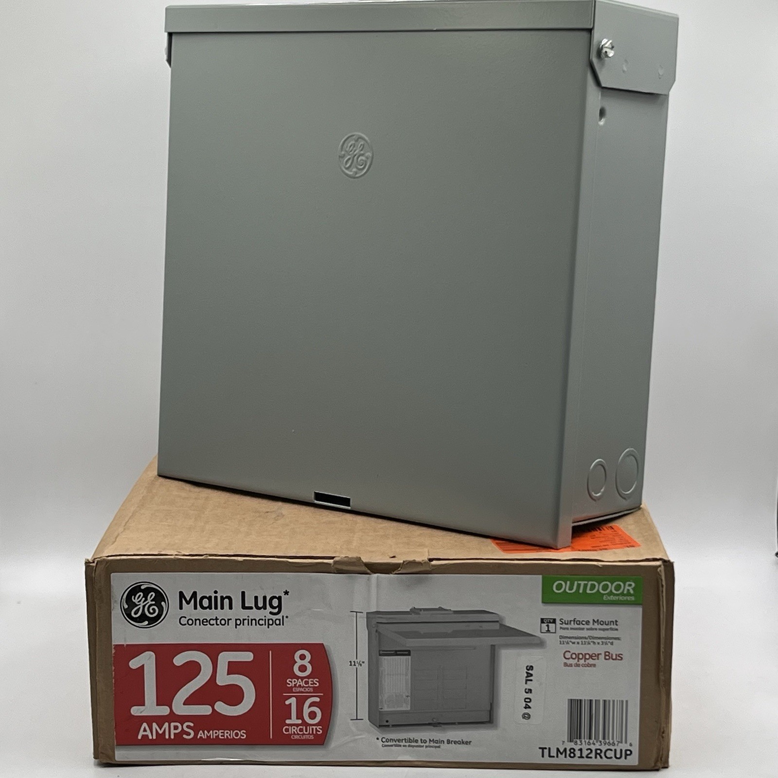 NEW!! GE 125-Amp 8/16 PowerMark Gold Outdoor Main Lug Load Center - TLM812RCUP