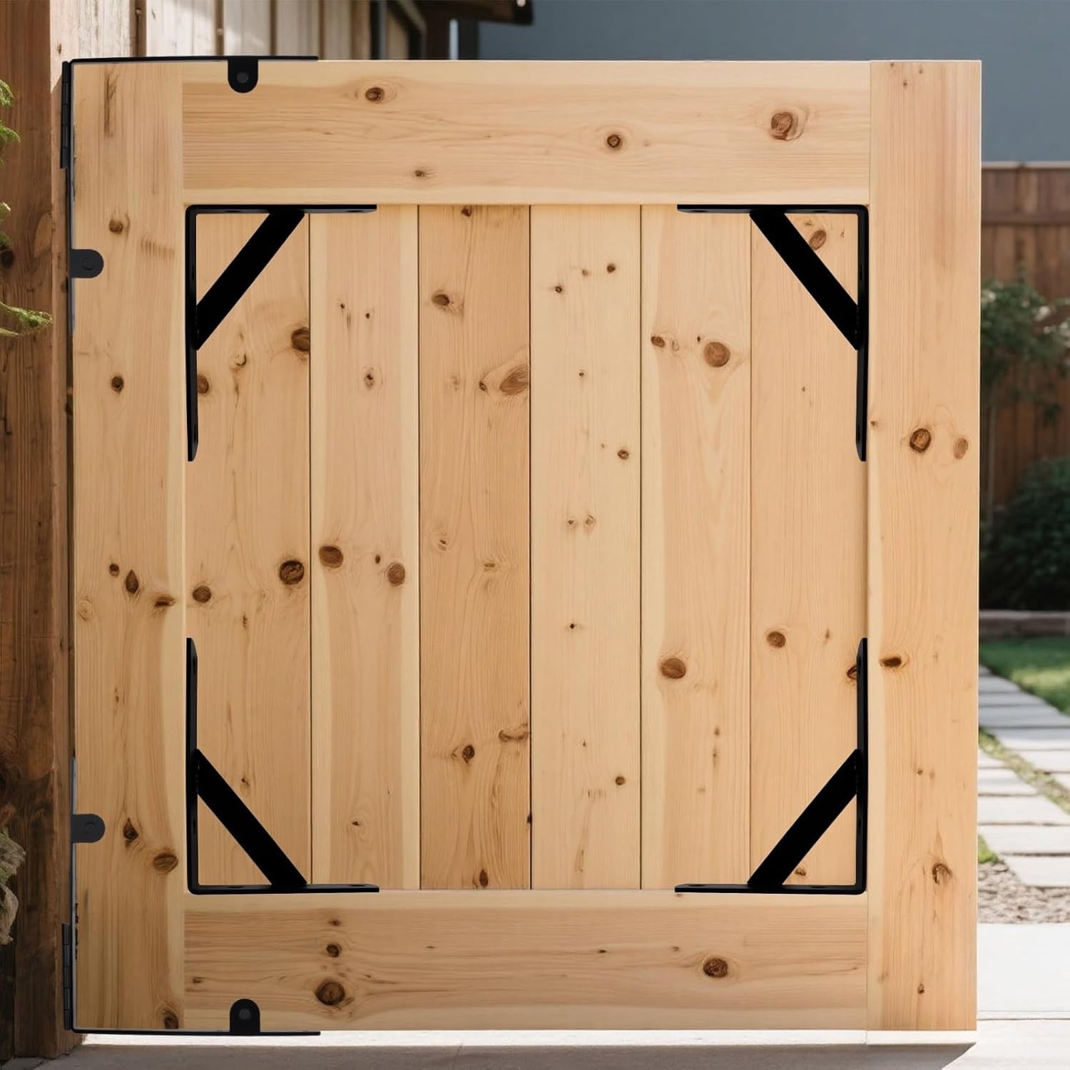 Gate Frame Fence Kit with Gate Latch Anti-Sag Corner Brace Bracket Hardware Kit