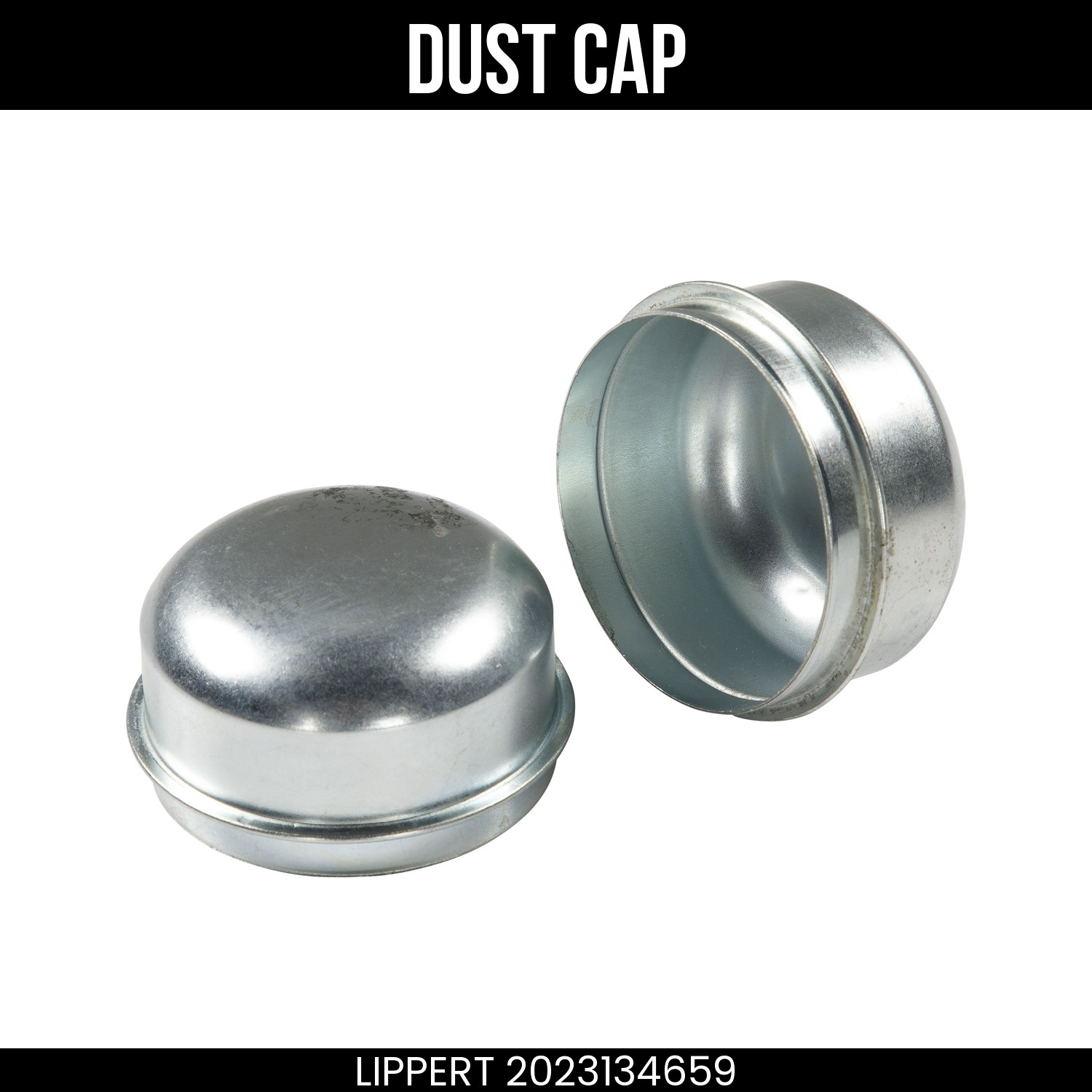 Lippert Dust Cap 5.2K-6K Axles 2-Pack 2.45 Inch Diameter Heavy Duty 2023134659