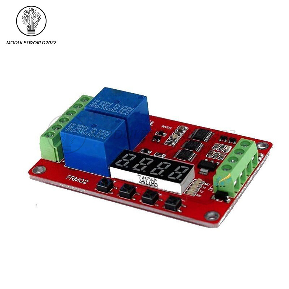 2 Channel 5/12/24V Multifunction Delay Self-Locking Circulate Time Relay Module