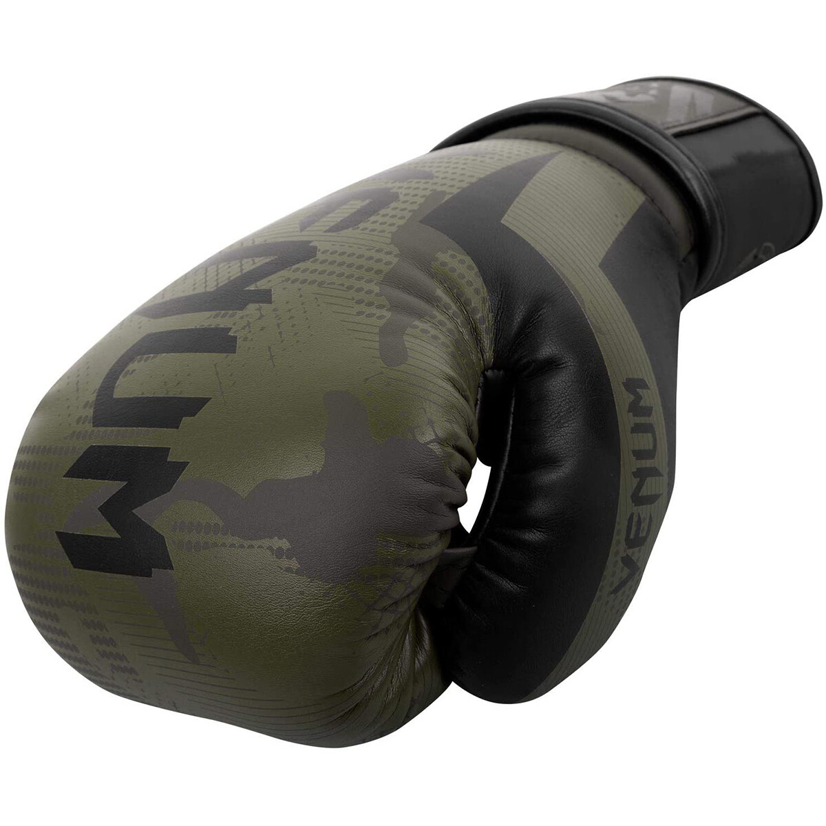 Venum Elite Hook and Loop Boxing Gloves - Khaki/Camo