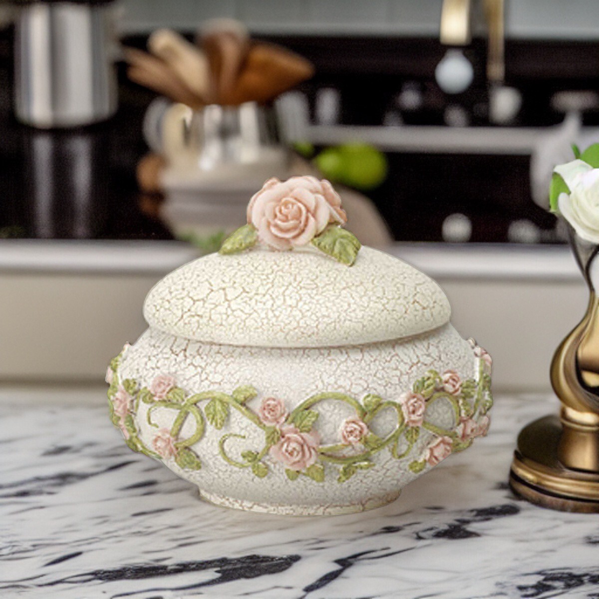 Vintage Resin Soap Dish Camelia Powder of Trinket Box | Renovator's Supply