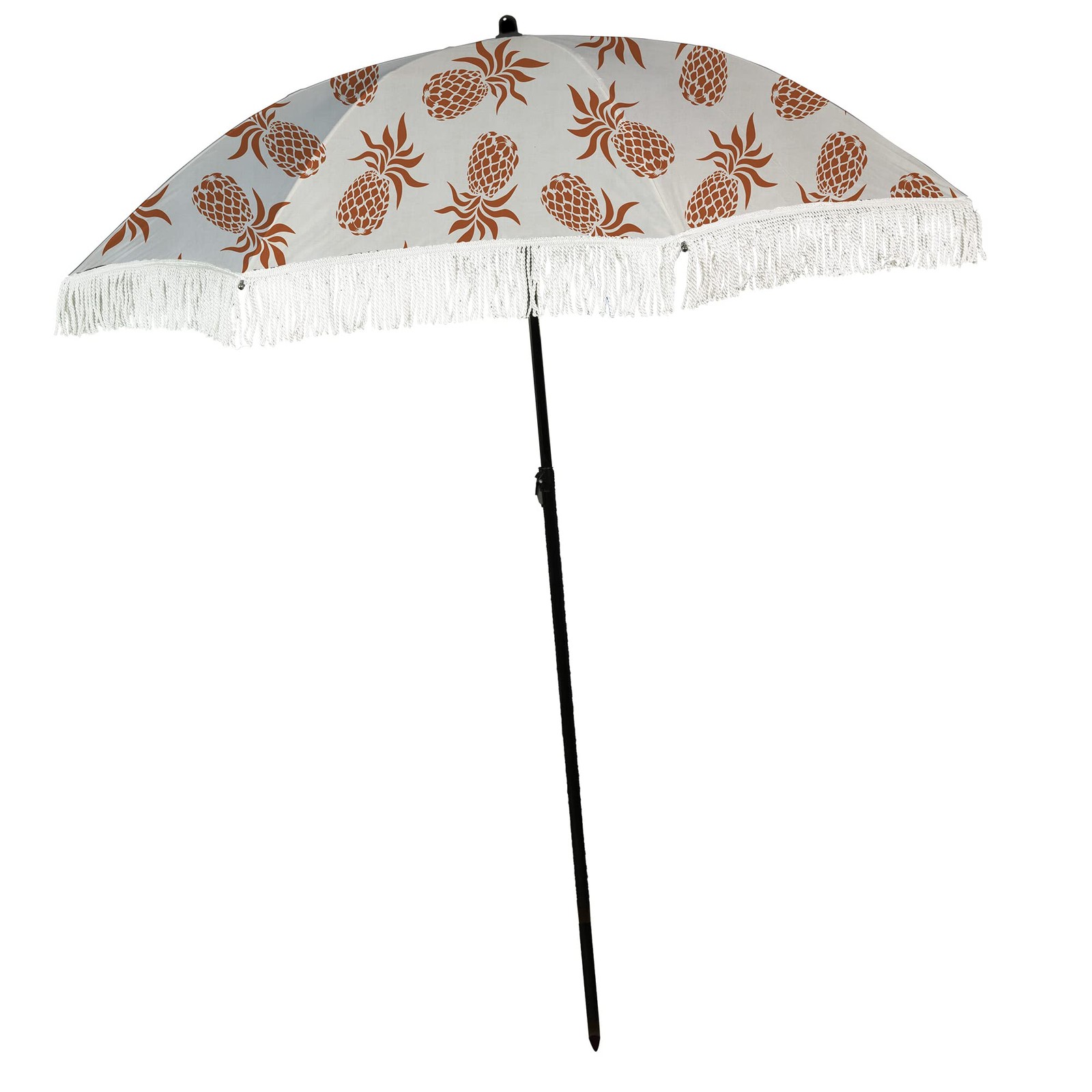 New Beach Umbrella for Sand - Windproof with Anchor Bag, Portable, Fringe, Denim