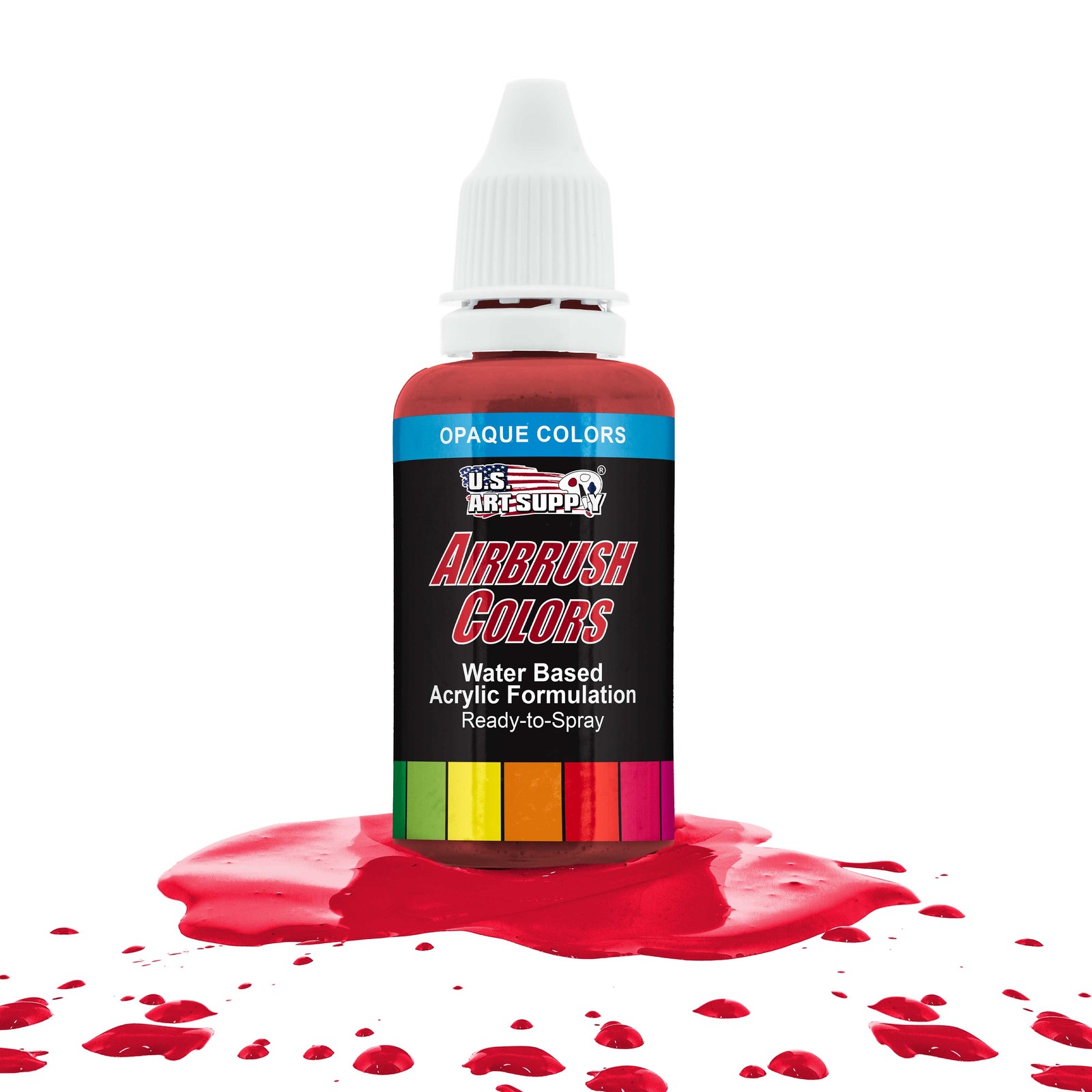 US Art Supply 1-Ounce Opaque Bright Red Airbrush Paint