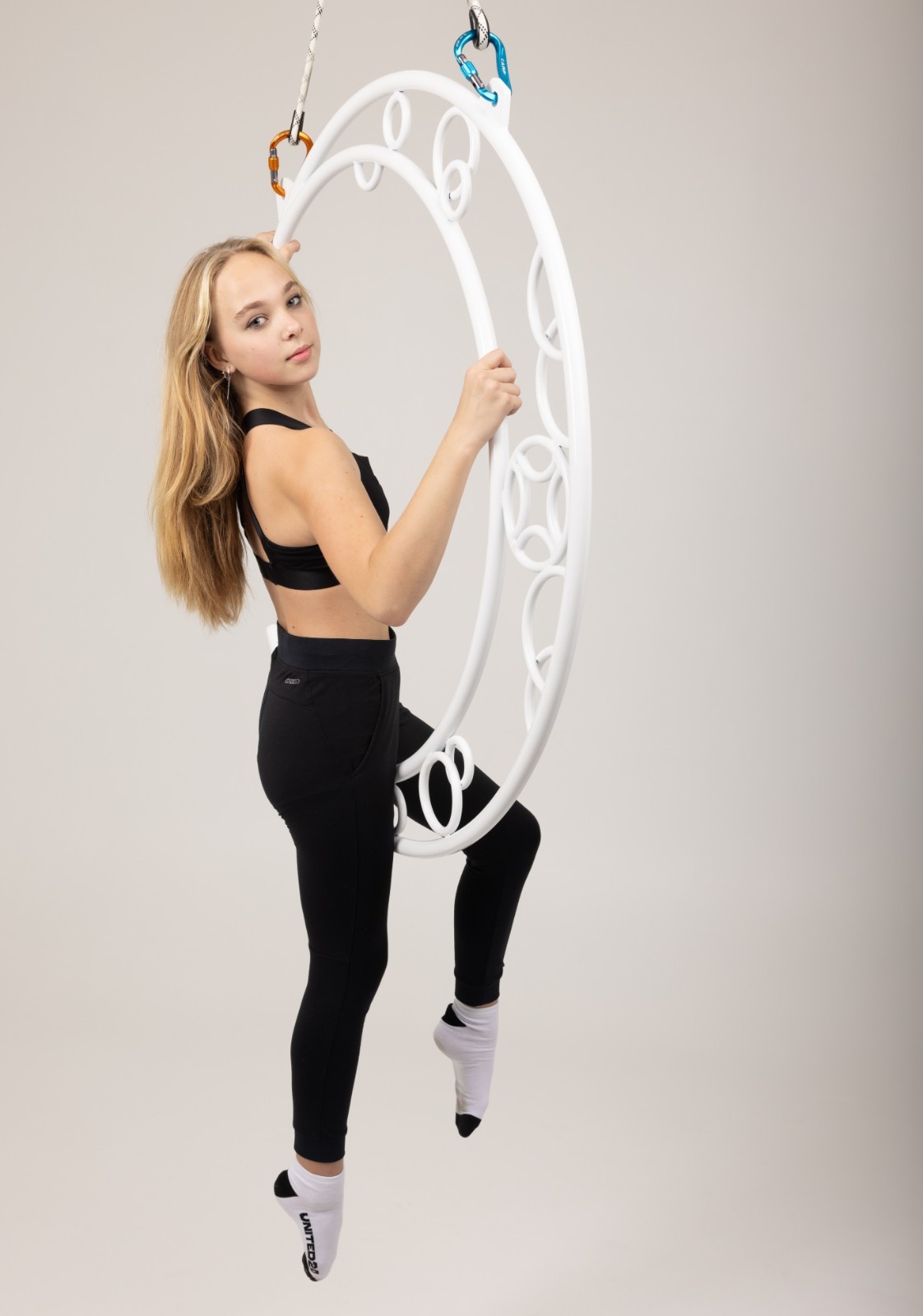 Aerial hoop, moon lyra circles