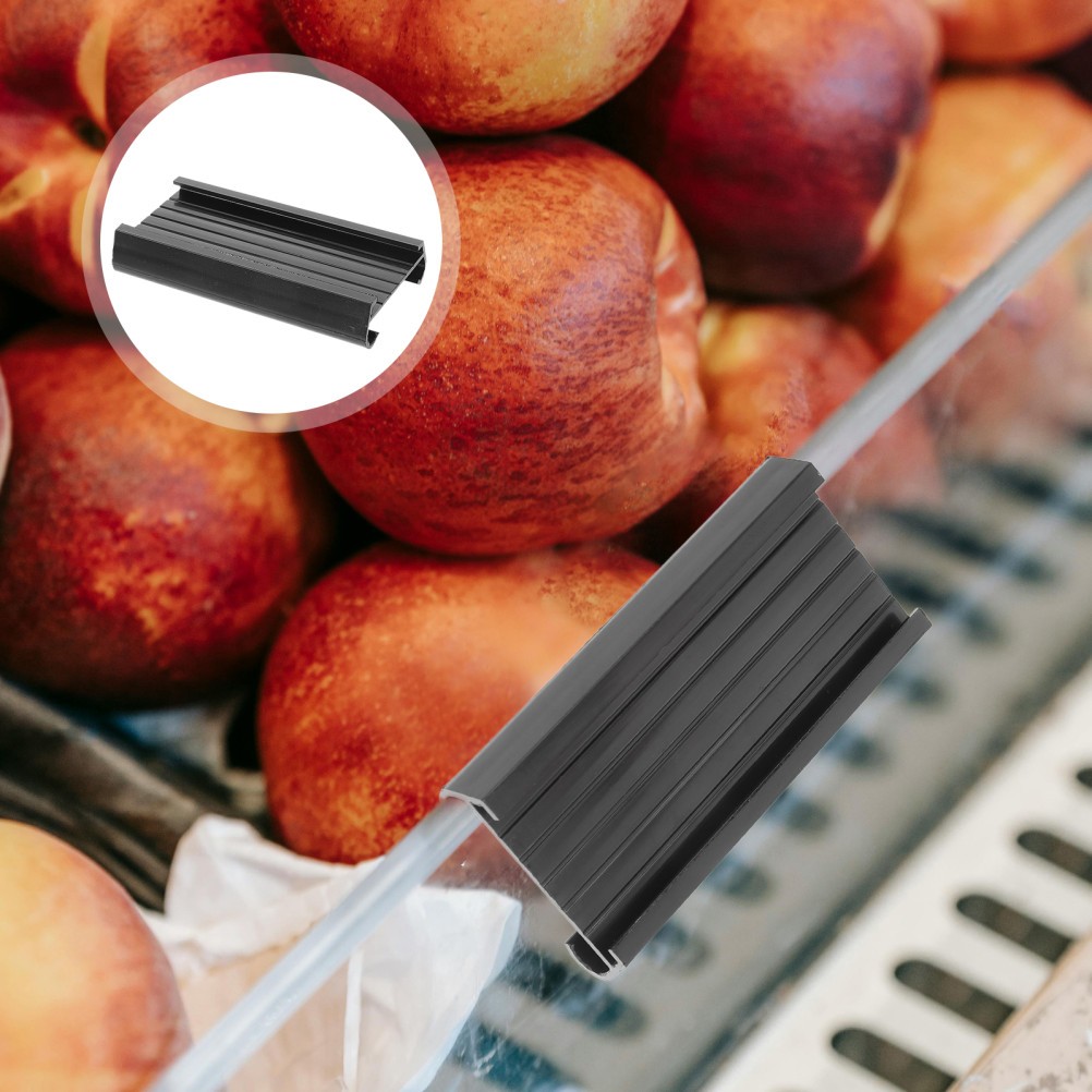 12Pcs Black PVC Shelf Label Holder Clips for Wire Shelving Price Tags Reusable