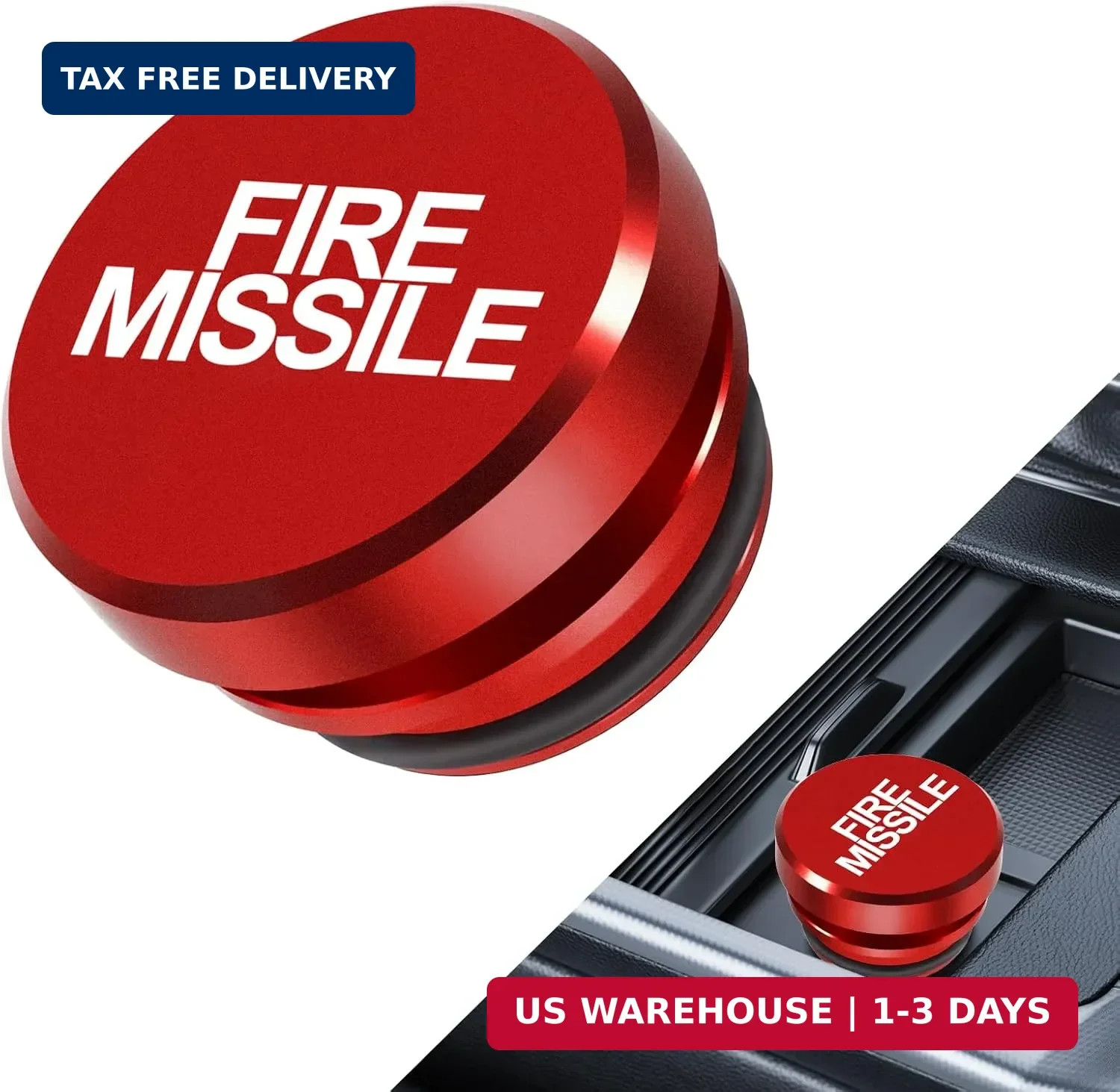 Cigarette Lighter Plug Cover Billet Aluminum Cigarette Lighter Plug, FIRE Missil