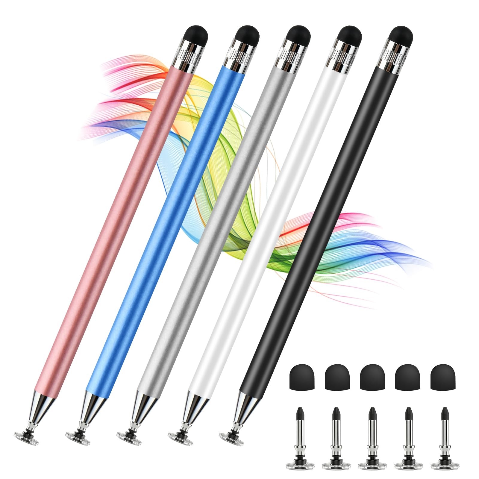 Stylus Pen 2-in-1 for Touchscreen, 5 Colors, High Precision - Perfect