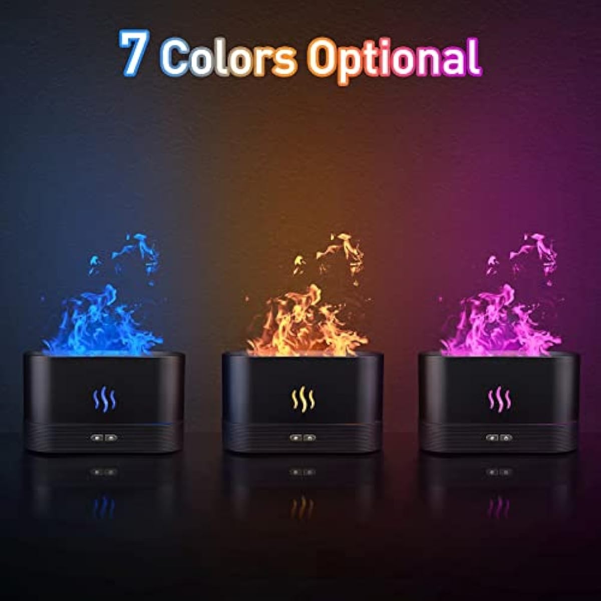 Colorful Flame Fireplace Aroma Diffuser - 180ml Cool Mist Humidifier with Remote
