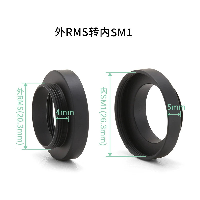 External RMS to SM1 Internal Microscope Objective Adapter Ring