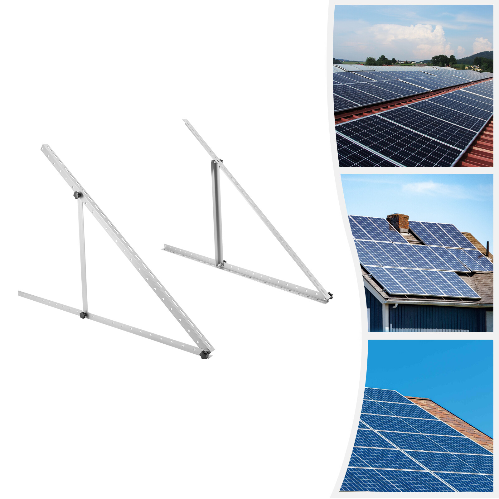 45" Adjustable Angle Solar Panel Tilt Mount Brackets Frame For Roof Shed RV Boat
