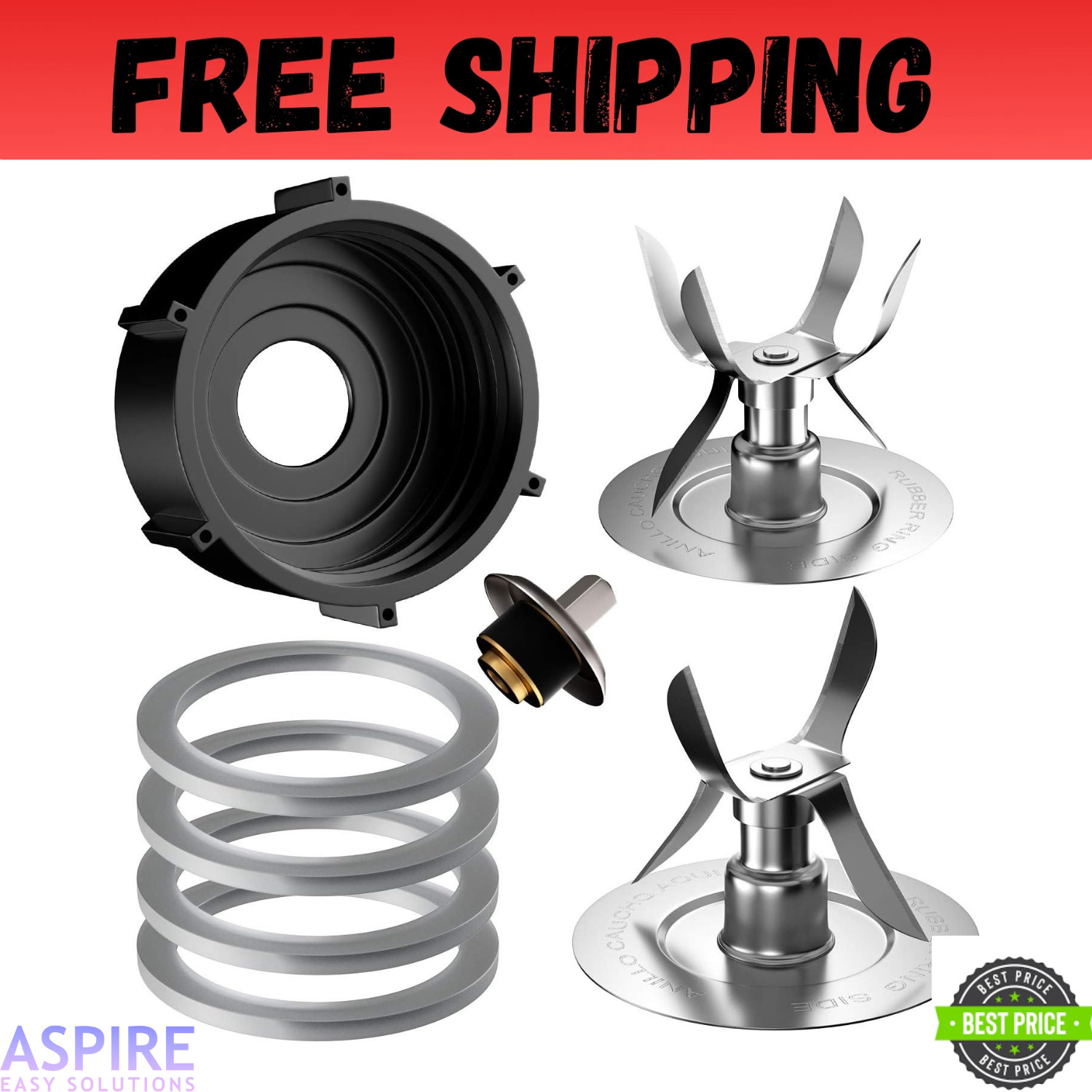 Oster Blender Replacement Parts: Ice Blades, Gaskets & Coupling Kit, 8 Pieces