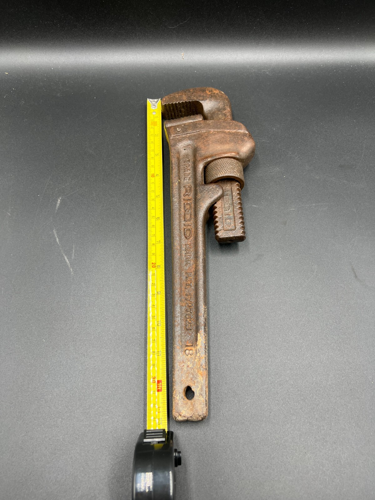 Ridge Tool Co Vintage Pipe Wrench USA Still Works! Rusty Tool