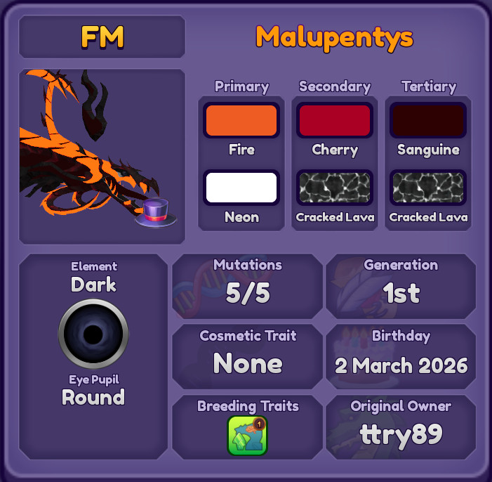 Malupentys | Dragon Adventures | DA | Roblox