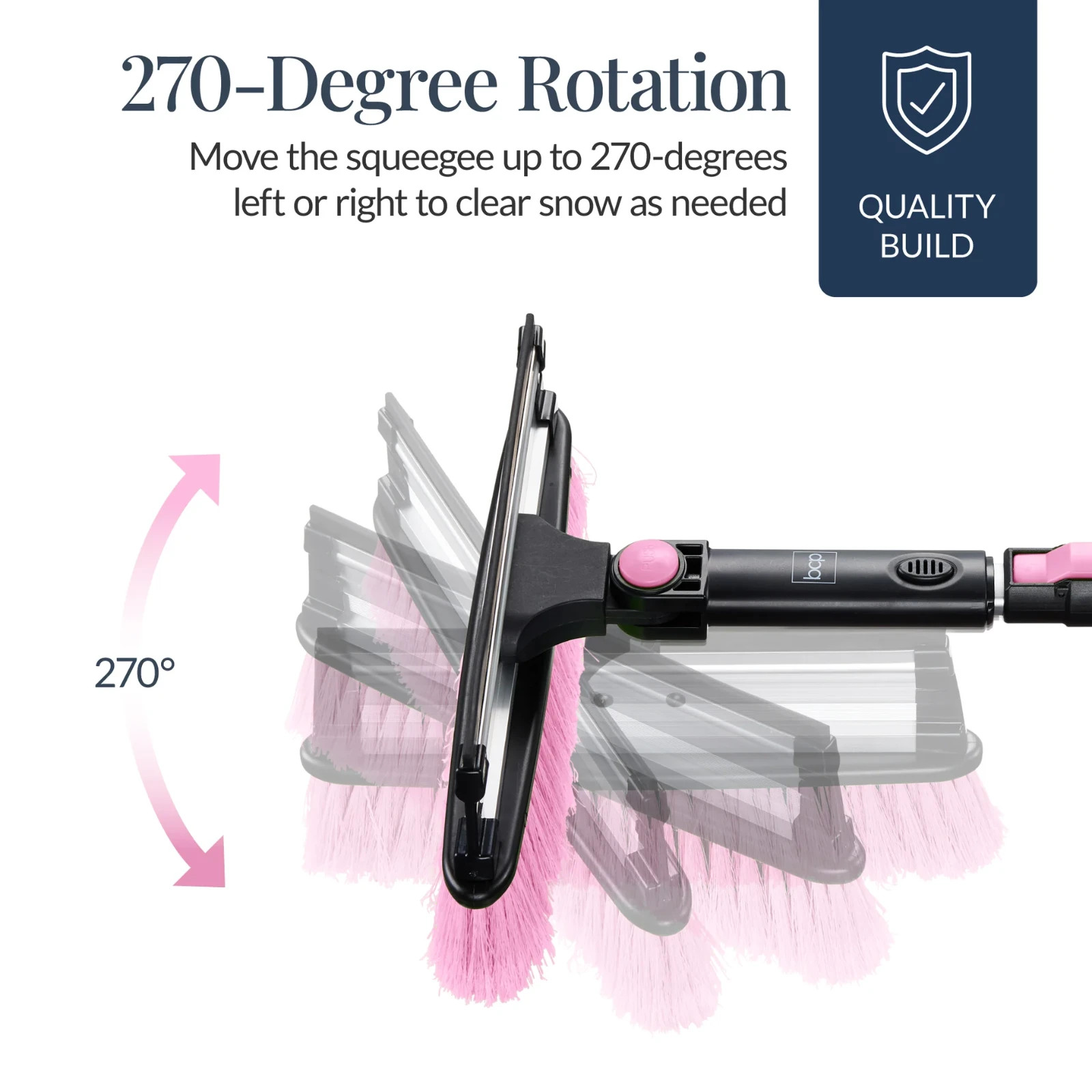 39 in. Pink Extendable Snow Brush with Squeegee and Ice Scraper.