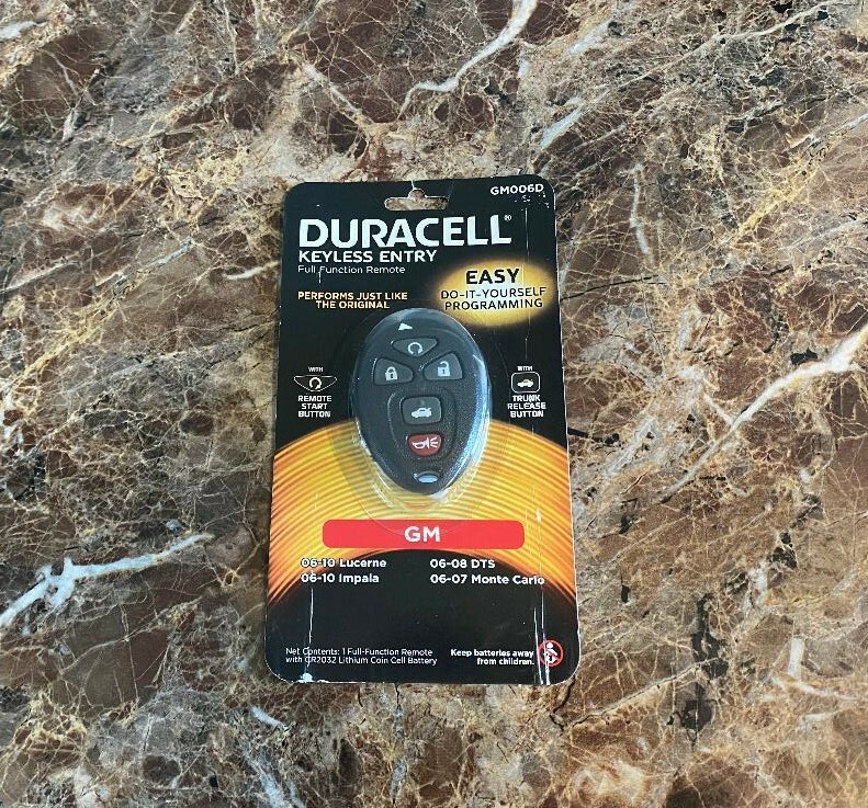 Duracell GM006D Plastic Black Automotive Replacement Key for GM Keyless Entry