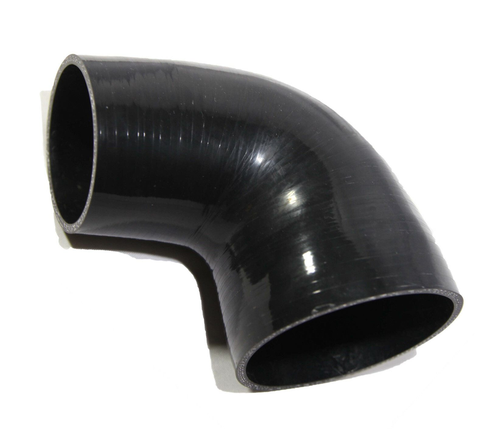 Universal BLACK 4PLY 1x90 Degree 3"-4"ID Silicone+ 2xStainles Steel T-clamp
