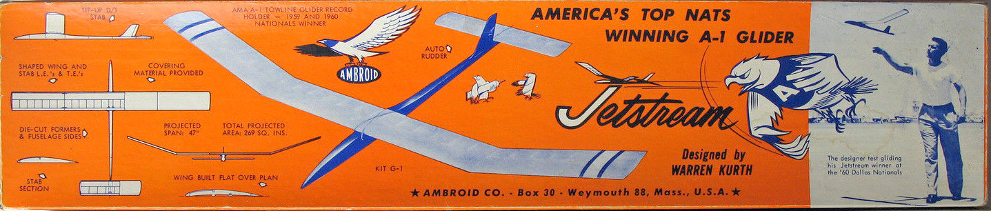 Ambroid JETSTREAM PLAN + Construction Article to Build 47" Tow-Line Glider Model