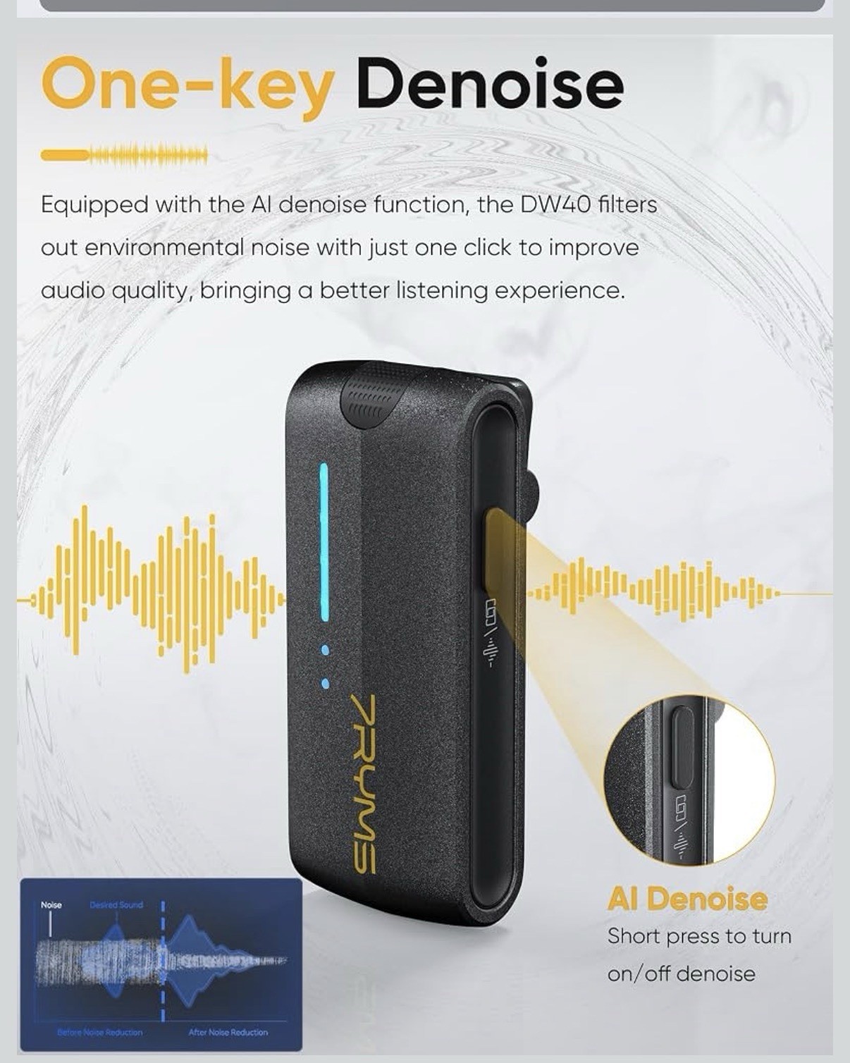 7RYMS iRay DW40 Wireless Lavalier Microphone System with 4 Transmitter, Noise