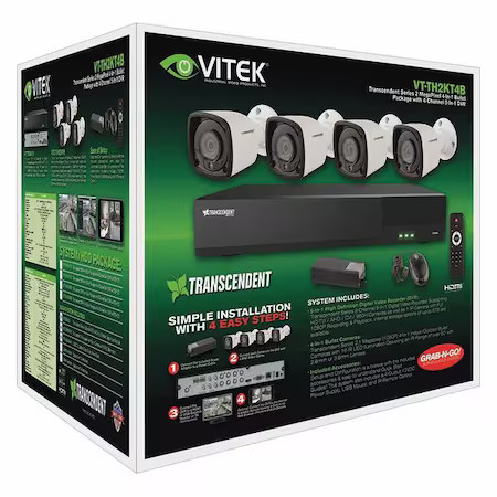Vitek Vt-Th2kt44tb-2 Digital Video Recorder Kit, Fixed Type