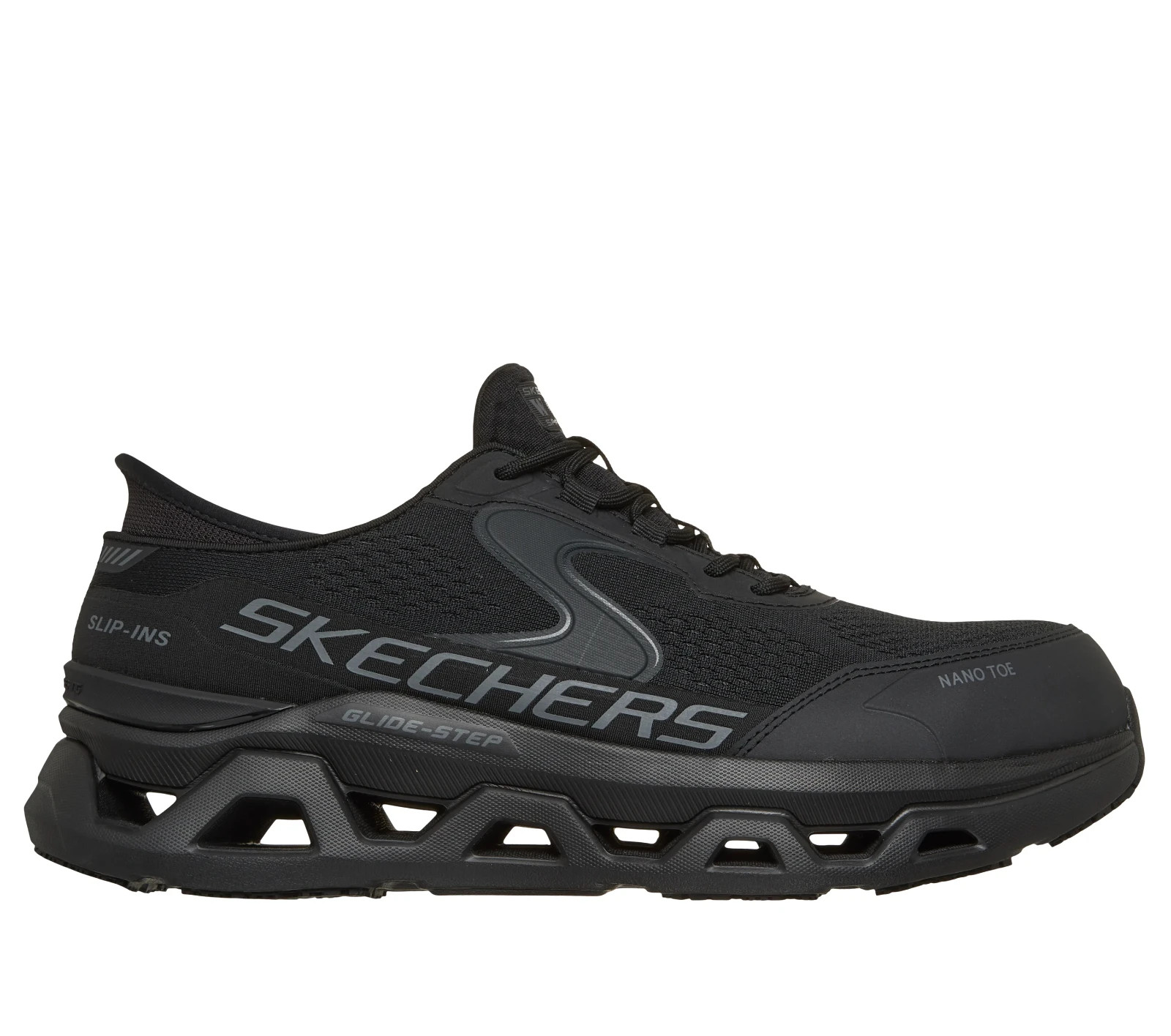 Skechers Shoes Work Men's Slip Ins Black Glide Memory foam Slip Resistant 200452