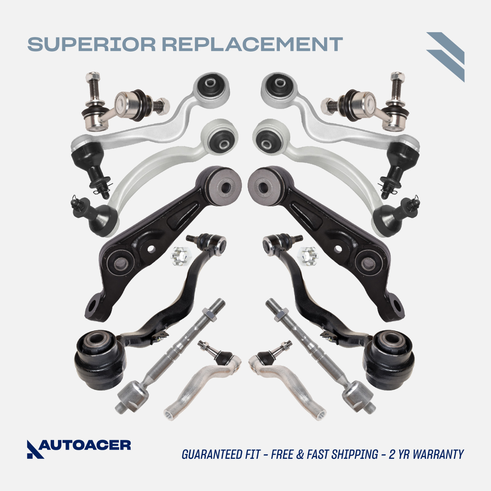 AUTOACER -14p Front Control Arms Links Tie Rods for Lexus LS460 LS600h AWD 07-17