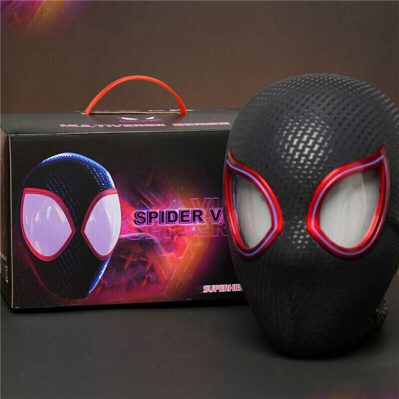 IN Stock！ Spiderman Miles Morales Helmet Mask Wearable Remote Eyes Cosplay Props