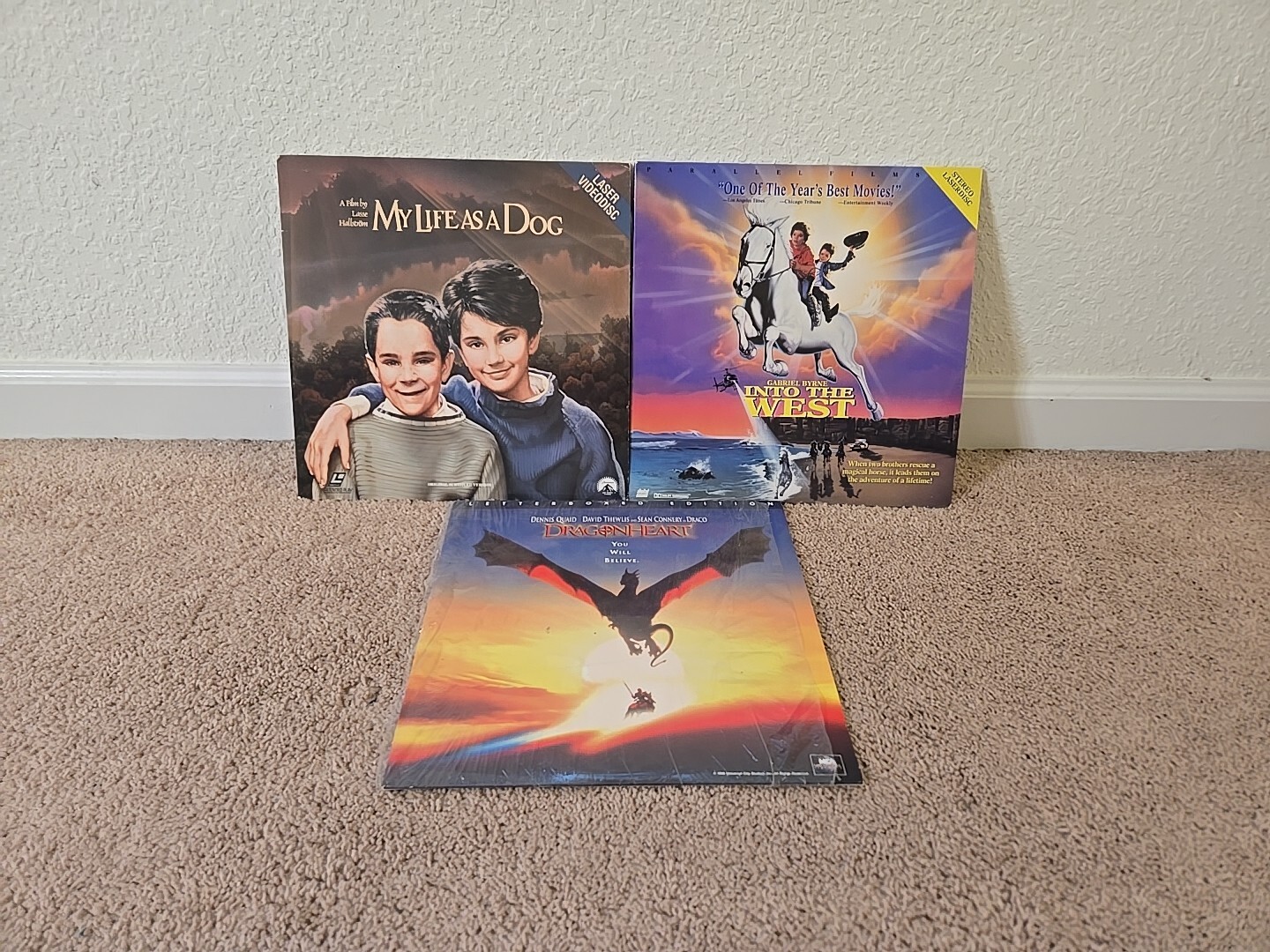 3x Kids LaserDisc Lot ~ My Life As A Dog Into The West Dragon Heart