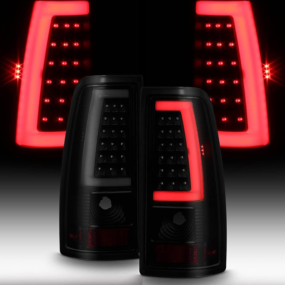 - for Black Smoke 1999-2006 GMC Sierra 99-02 Chevy Siverado LED Tube Tail Lights