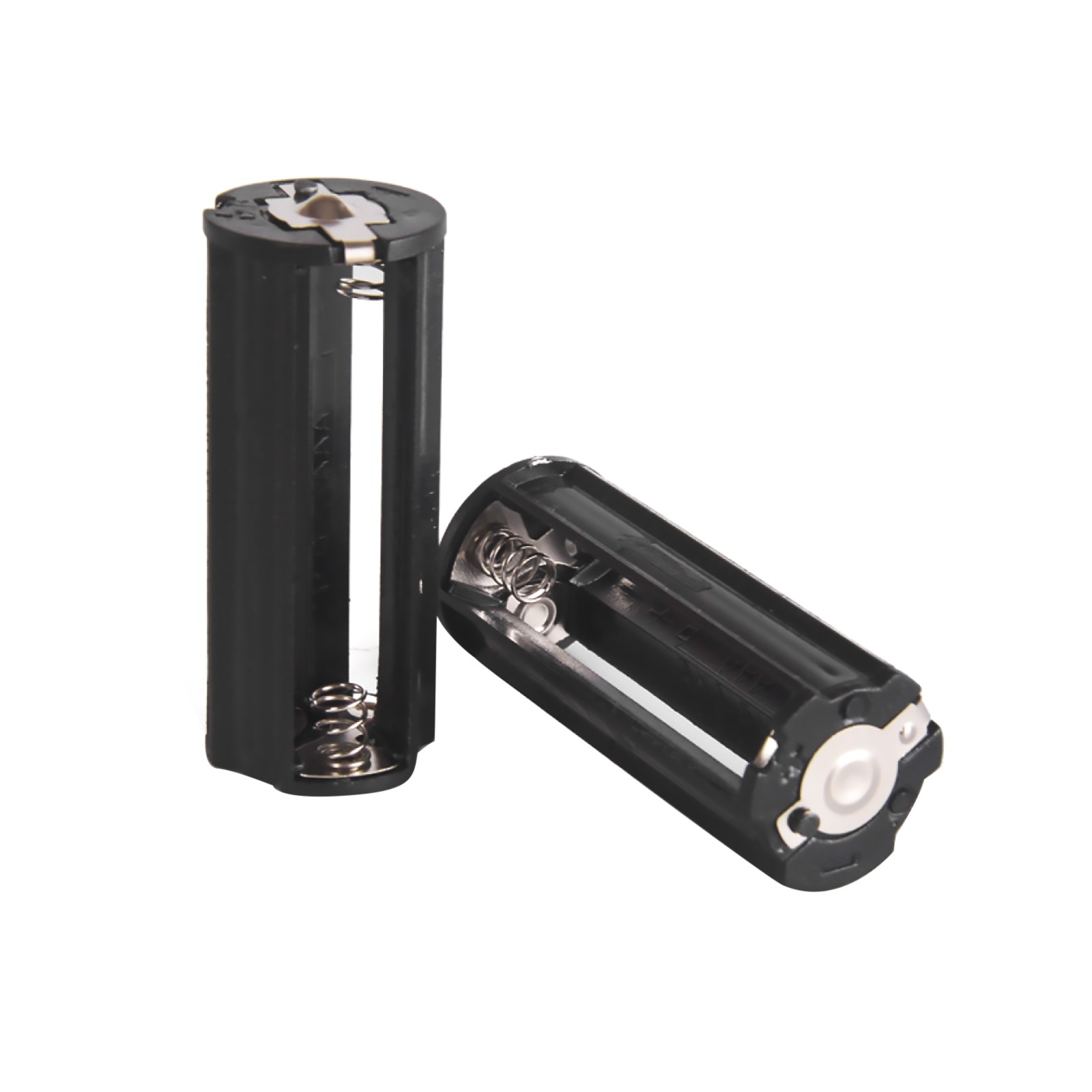 2Pcs Cylindrical Case Battery Holder Converter For Flashlight Round Circular
