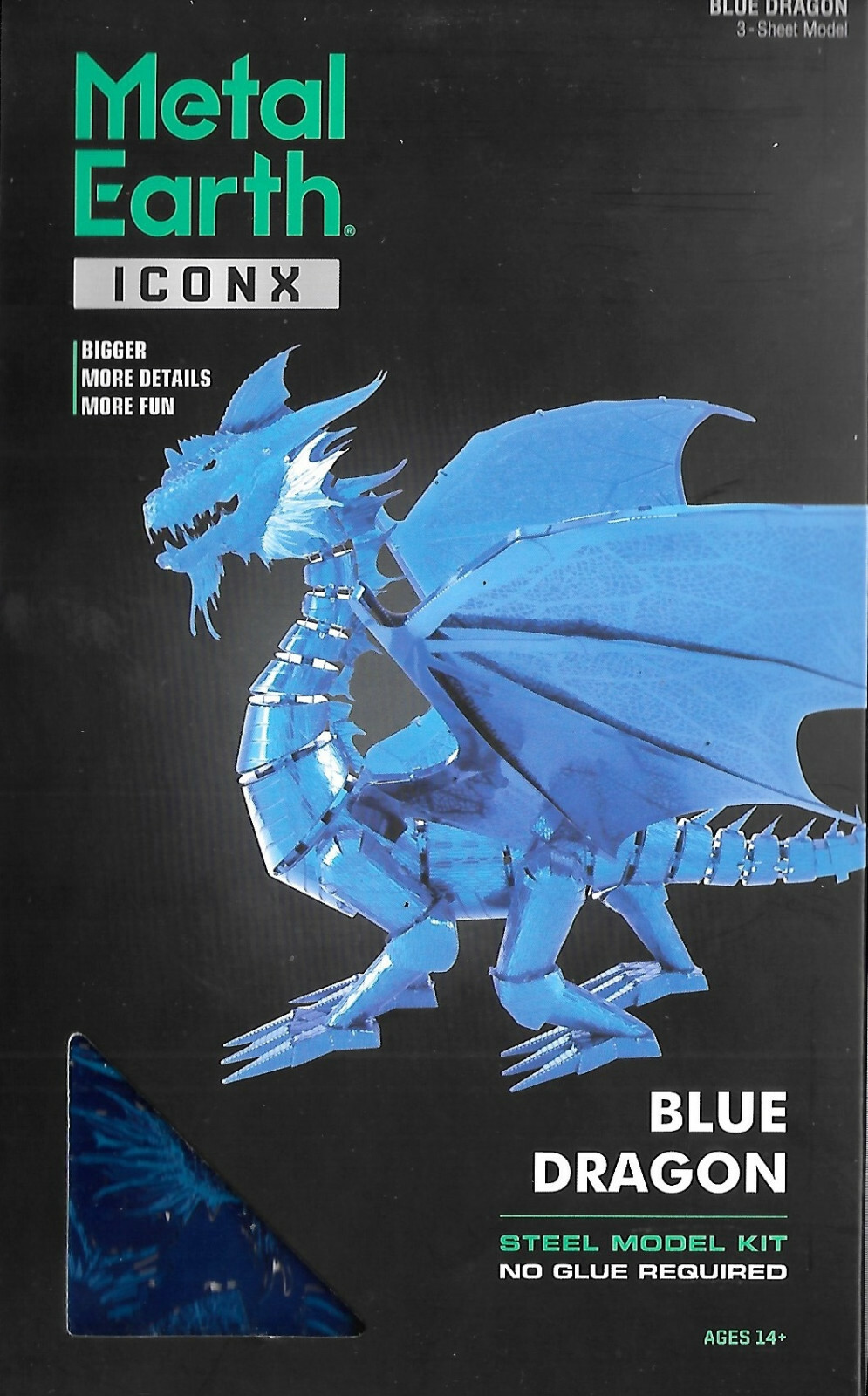 Fascinations ICONX BLUE DRAGON ICX114 3D Metal Earth Laser Cut DIY Model Kit