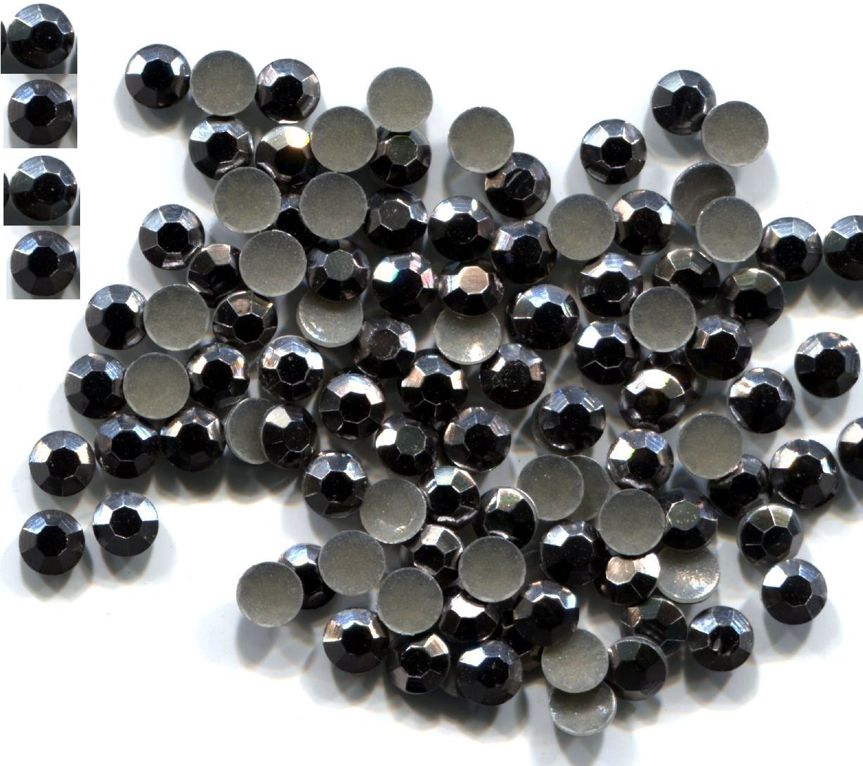 720 Rhinestuds Faceted Metal GREY  2mm Hot Fix 5 gross