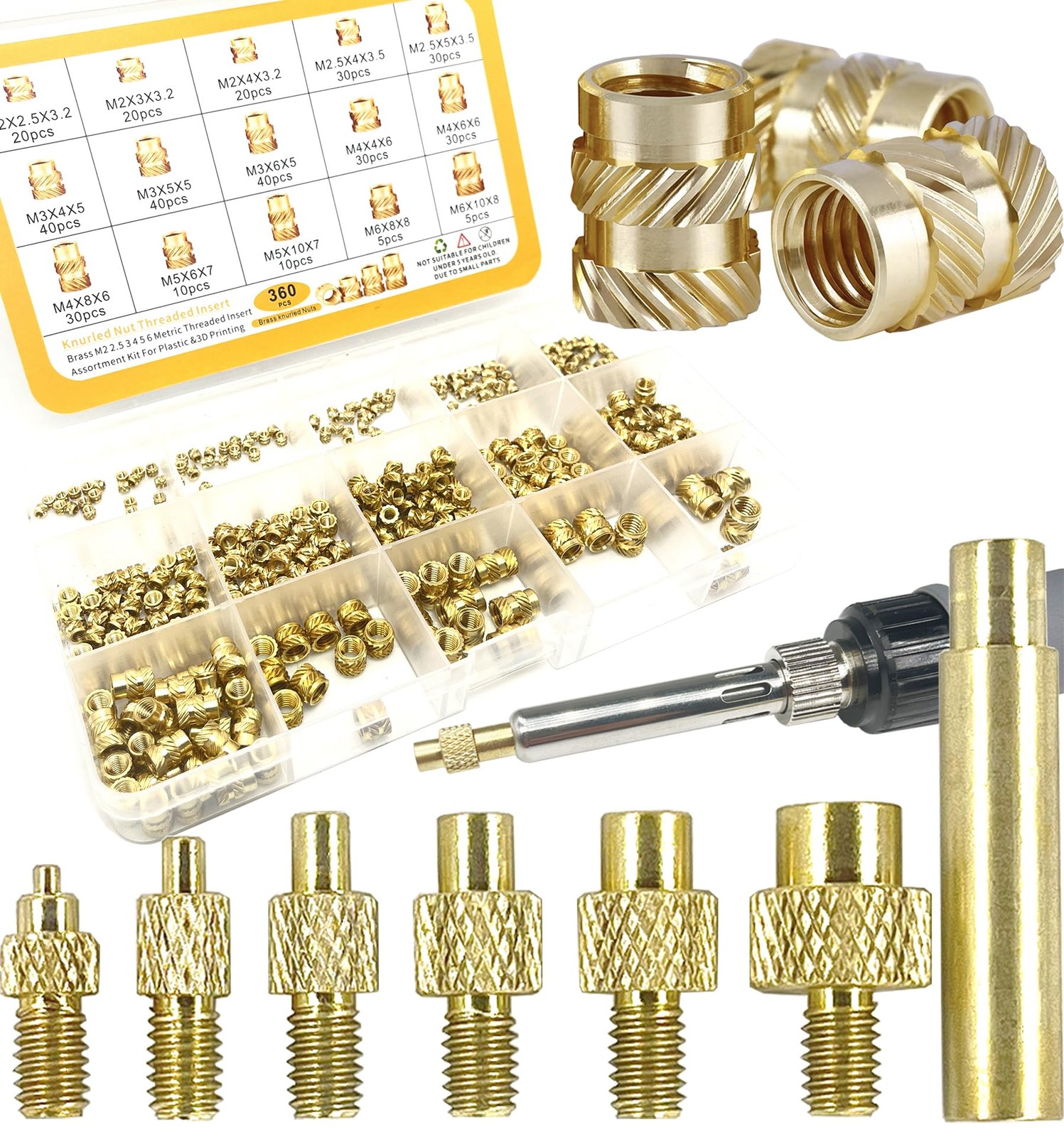 ERHT Heat Set Insert tip Tool Vertical Pressing heat set insert tool
