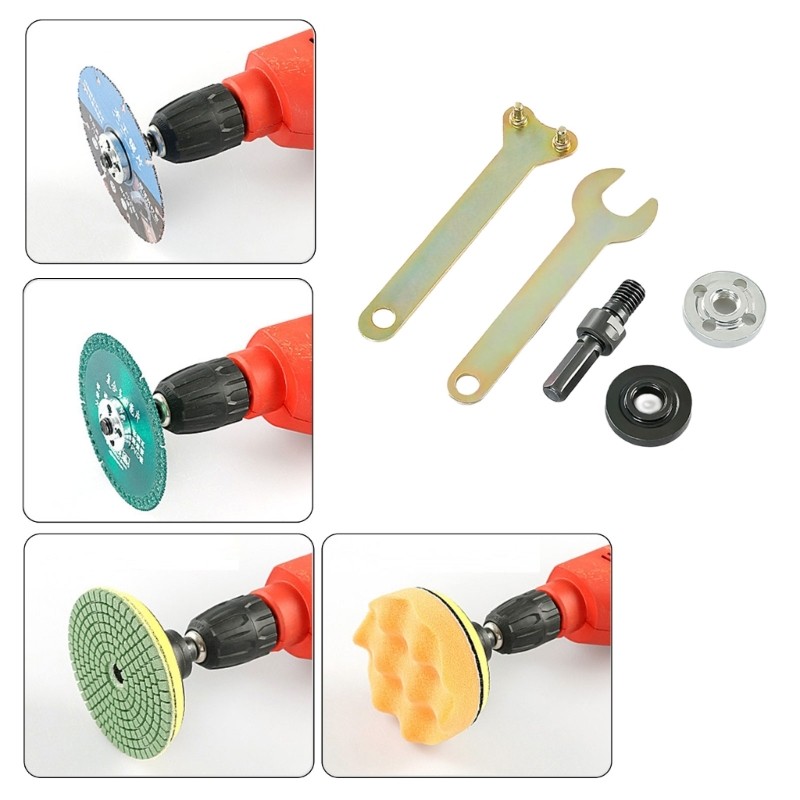 Multiple Use Drill Conversion Adapter with Attaching Cutting and Polishing Disc