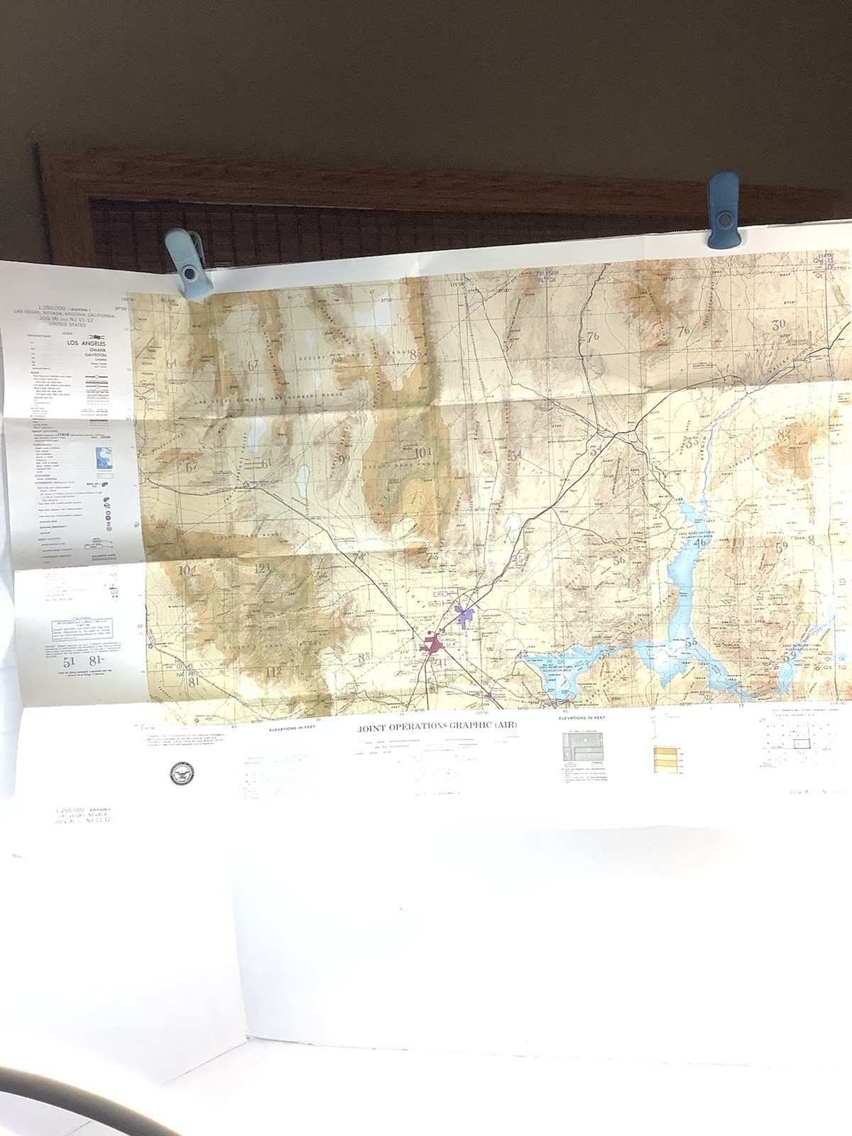 Joint Operations Graphic Air Nevada 1966 US Defense Intelligence Agency Contour