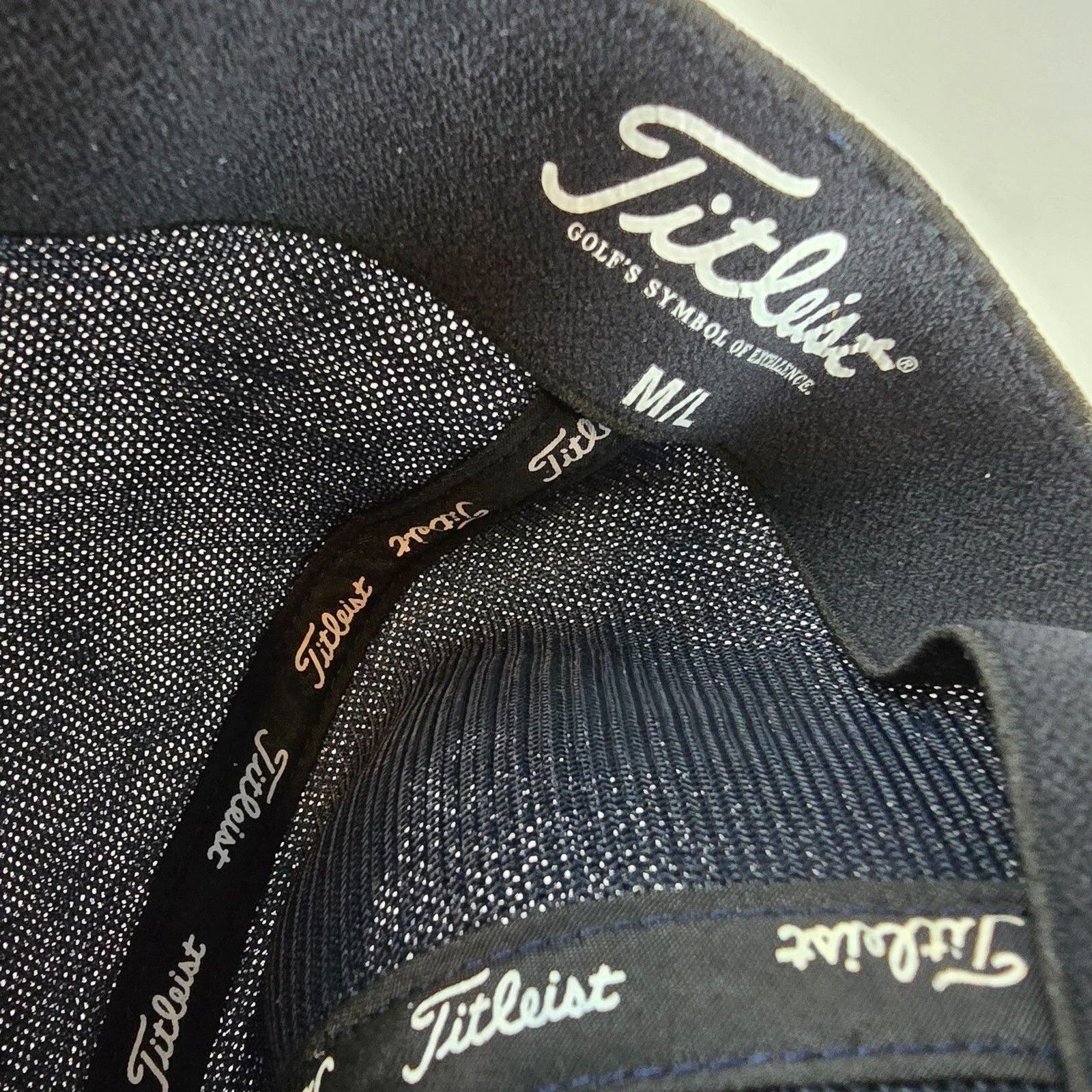 Titleist Hat Men Medium Large Blue Flex Fitted Golf Hat Cap Baseball Embroidered