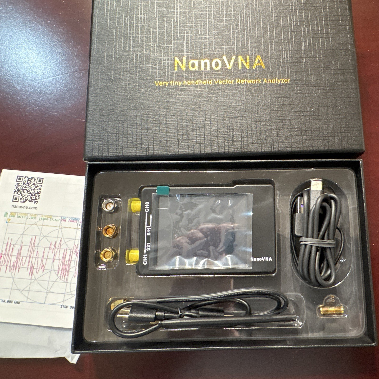 NanoVNA V2 Handheld Vector Network Analyzer Kit w/ USB Cable (CH0/CH1)