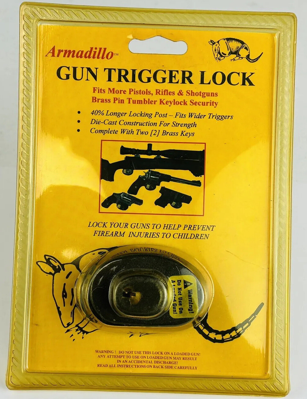 Gun WIDE Trigger Diecast Safety Lock pistol Rifle Shotgun NOS (2) ￼brass keys