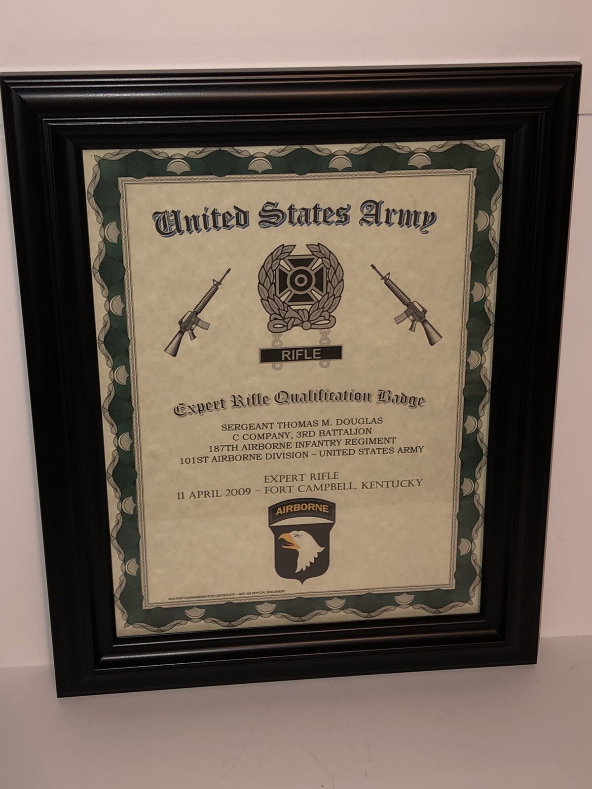 ARMY - EXPERT RIFLE BADGE QUALIFICATION PRINT / w/Free Custom Printing