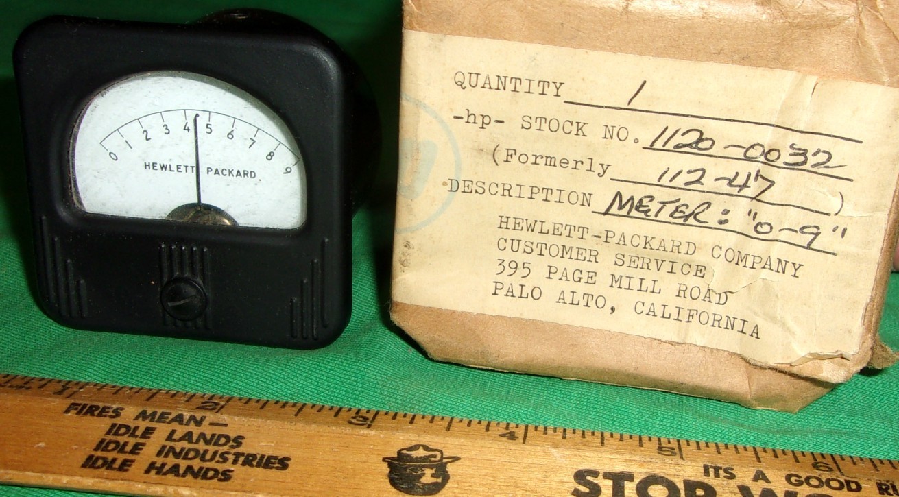 Hewlett Packard Model 112-47 (1120-0032) 0-9 Analog Meter by SIMPSON (46947) NOS