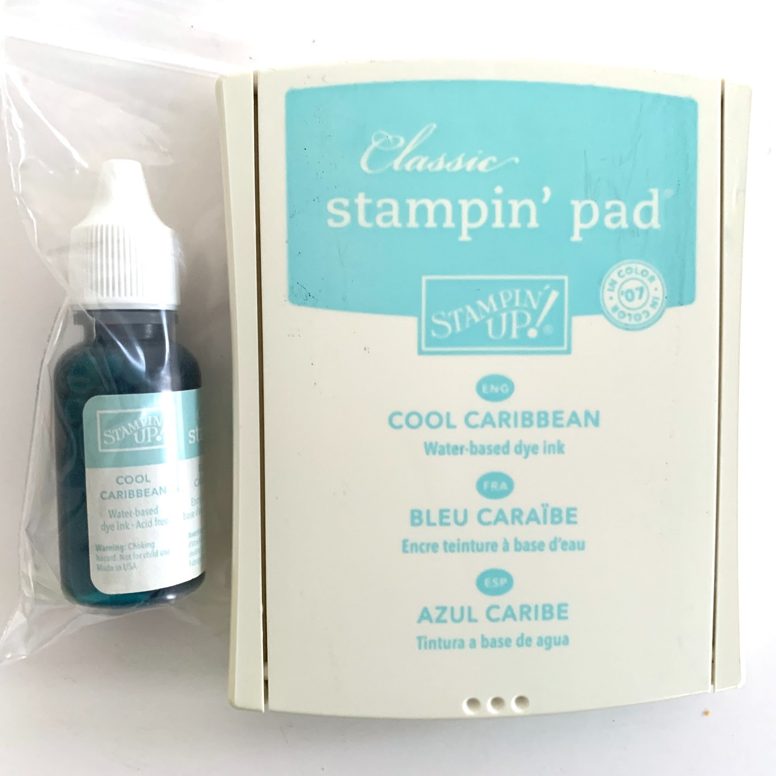 RETIRED Stampin' UP! Classic Stampin' Pad & Ink Refill Reinker COOL CARIBBEAN