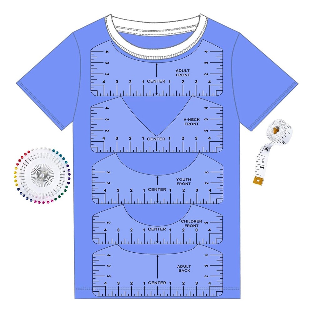 Tshirt Ruler Guide for Vinyl Alignment, T Shirt Rulers to Center Designs,1752