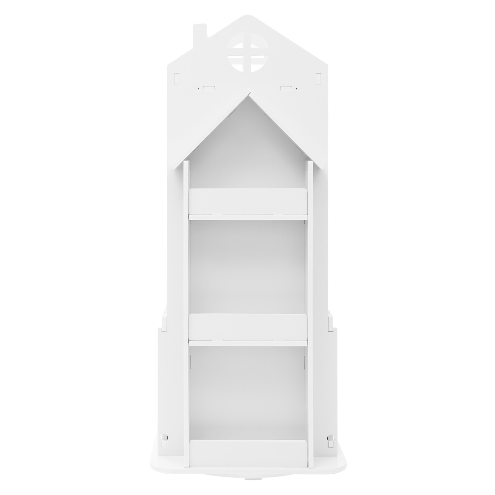 White Rotating Bookcase Kids Room Bookshelf Study Room Storage Display Shelf