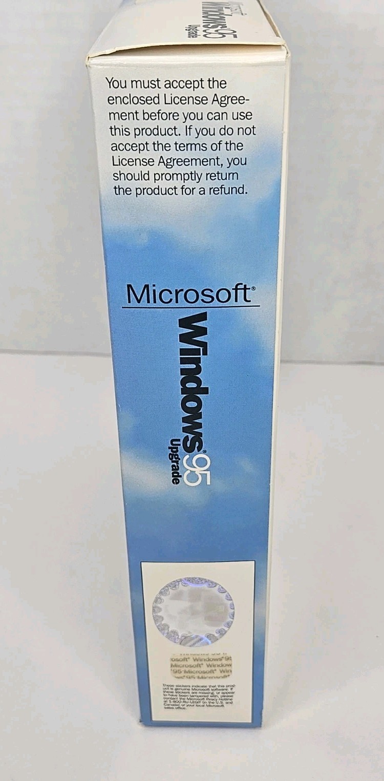 Microsoft Windows 95 Upgrade CD-ROM Edition With Free Games Big Box